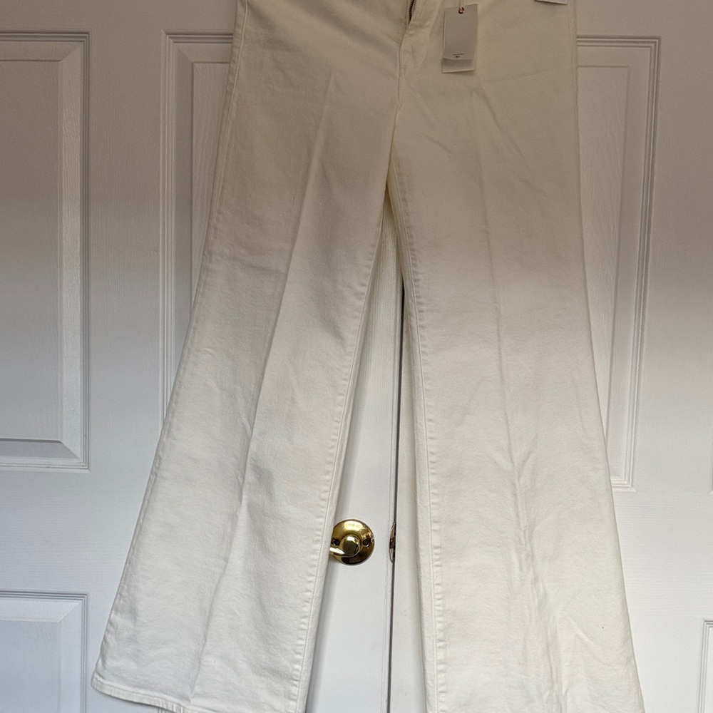 Good American Off White Good Waist Palazzo Jeans